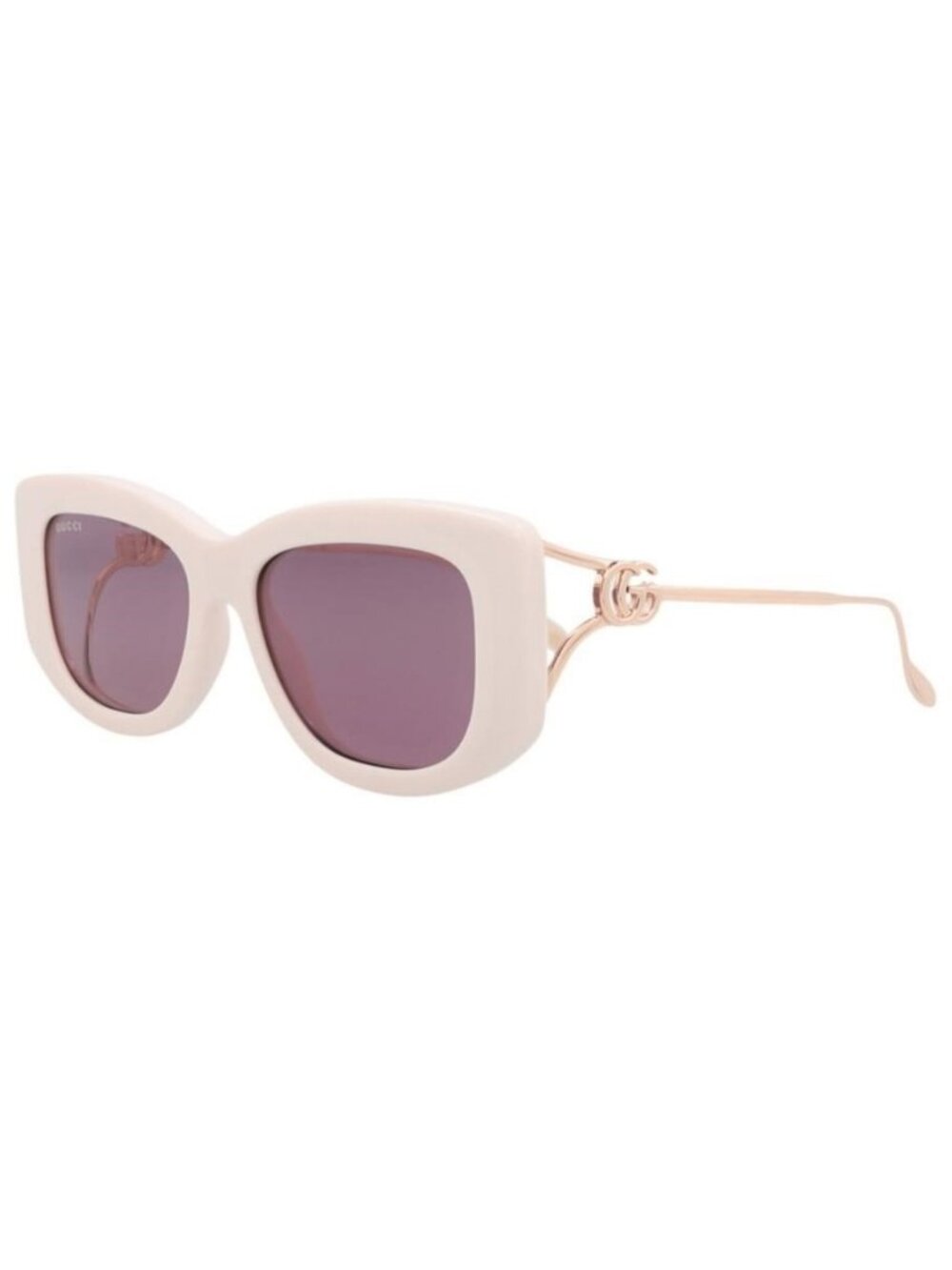 New Gucci Womens Square/Rectangle Ivory Gold Violet Fashion Designer Sunglasses